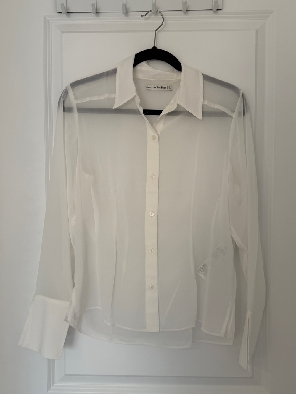 Abercrombie & Fitch Men’s Sheer White Button-Down Shirt